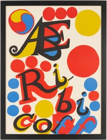 Alexander Calder Signed Political Lithograph, Abe Ribicoff