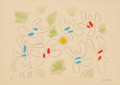 Picasso Lithograph, Football, 1961