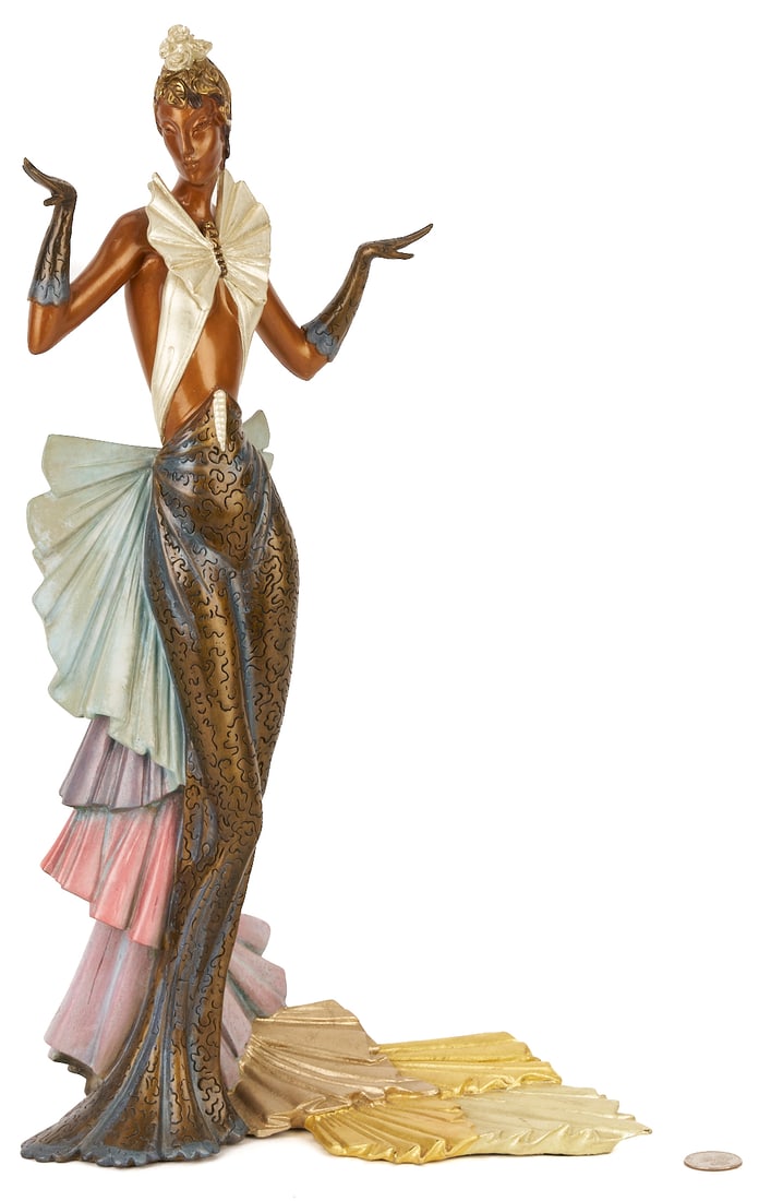Erte Gilded & Cold Painted Bronze Sculpture, Copacabana (1 of 12)