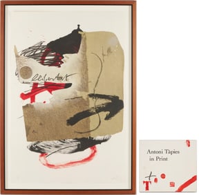 Antoni Tapies Signed Lithograph, Llibertat/ Liberty, plus Exhibtion Catalog