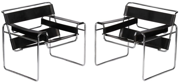 Pair Marcel Breuer for Knoll Wassily Chairs, Labeled