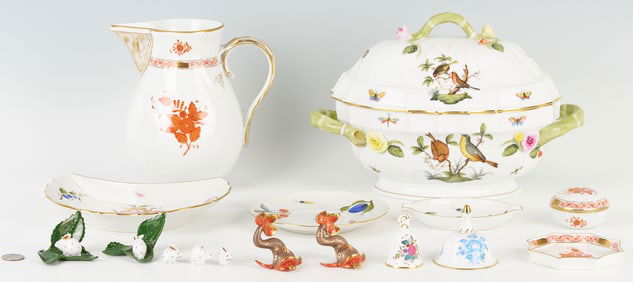 16 Herend Porcelain Items including Tureen