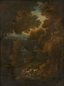 Large Continental School Landscape Painting