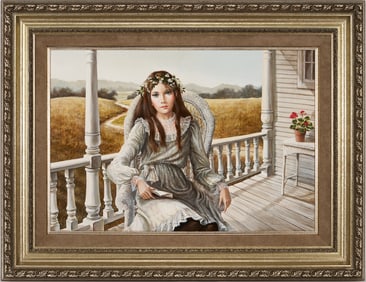 Pati Bannister O/B Girl in Wicker Chair