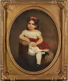 American School Portrait of a Girl in Tartan Sash, 19th c.