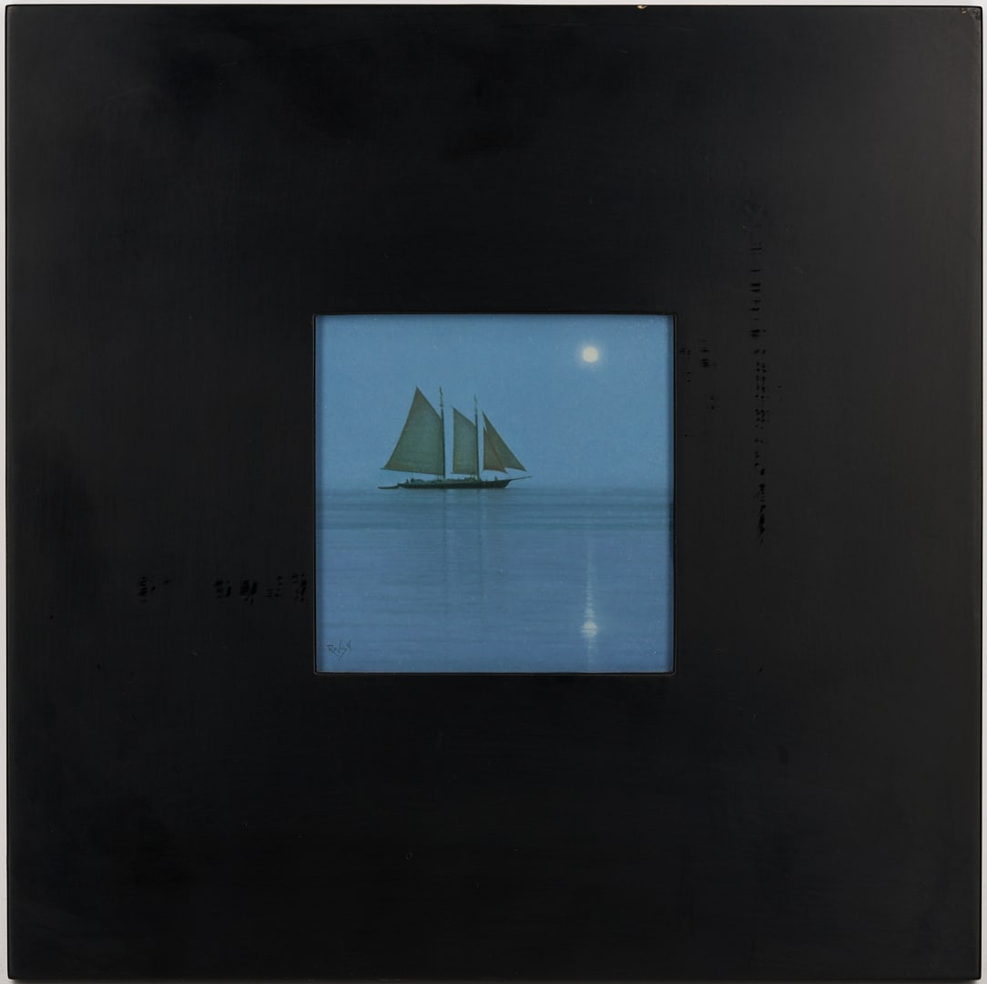 R.W. Stark III Oil Painting, Sailboat by Moonlight (1 of 7)