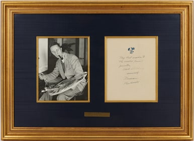 Norman Rockwell Signed Sketch w/ Photograph