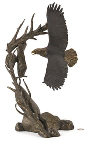 Mark Hopkins Bronze Soaring Bald Eagle