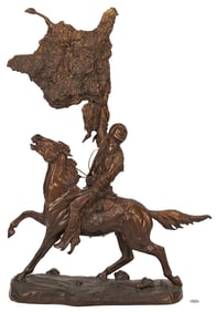 After Frederic Remington Bronze Sculpture, Buffalo Signal