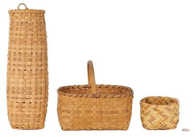 3 Native American Cherokee Baskets