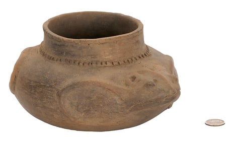 Mississippian Frog Effigy Pottery Bowl
