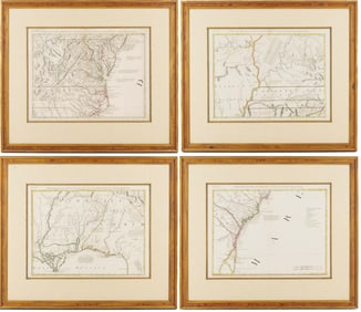 4 Framed Maps of Southeastern US, Antonio Zatta 1778