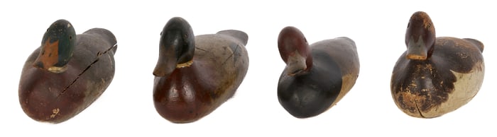4 Mason Factory Decoys, incl. Mallard & Redhead
