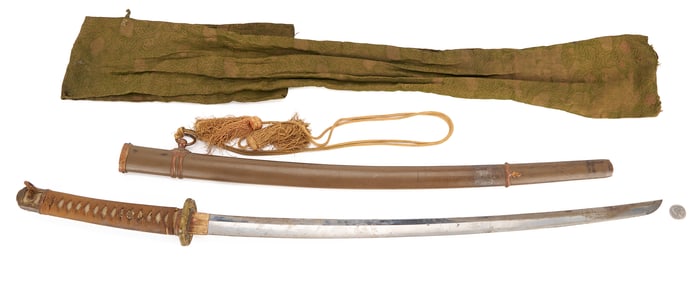 1942 Japanese Shin-Gunto Sword, Signed Koa Isshin, Mantetsu