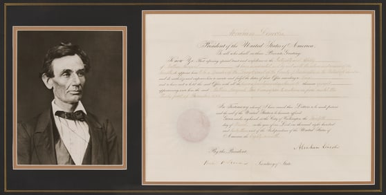 Abraham Lincoln Signed Governmental Document, 1863