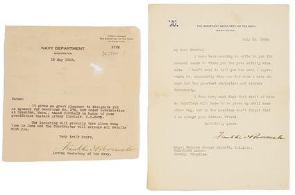 2 Franklin D. Roosevelt Signed Letters as Navy Secretary