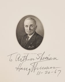 President Harry Truman Portrait Print, Signed