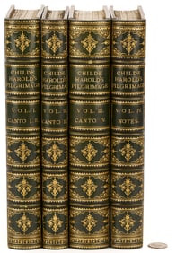19th C. Lord Byron Childe Harold's Pilgrimage, 4 Vols w/ Over 350 Prints Incl. Ex-Joshua Reynolds
