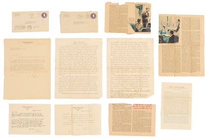 3 Upton Sinclair Signed Letters plus Articles