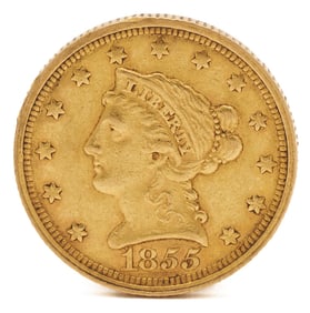 1855-C $2.50 Liberty Gold Coin, PCGS AU55