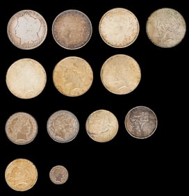 13 Assembled Silver Coins