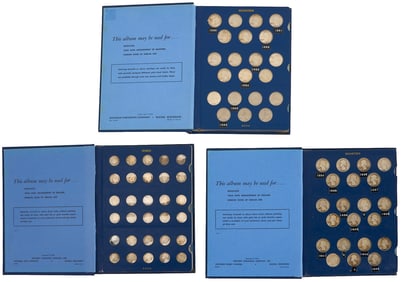 3 Coin Collectors Books, Washington Quarters & Roosevelt Dimes