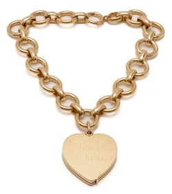 14K Gold Heart Locket Bracelet