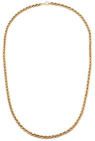 18K Gold Rope Chain Necklace, 13 1/2"