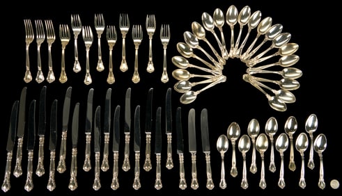 63 Pcs. Assorted Gorham Chantilly Sterling Flatware
