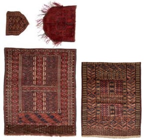 4 Afgan Turkmen Weavings, incl. Rugs & Saddle Covers