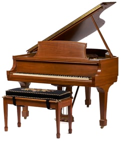 1974 Steinway Model L Grand Piano, Walnut Finish, w/ Bench