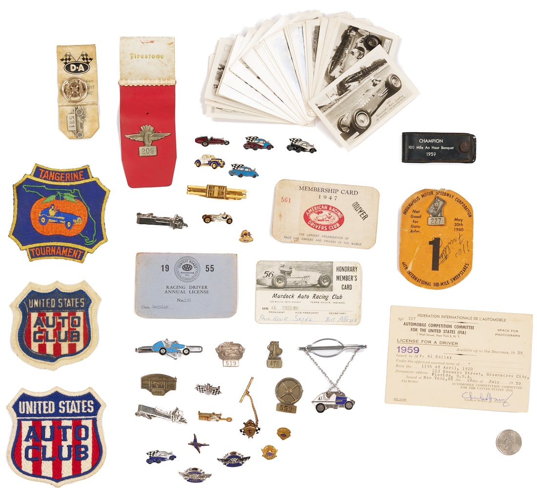 37 pcs. Al Keller Original Indianapolis 500, NASCAR, & Other Racing & Personal Ephemera, c. (1 of 19)
