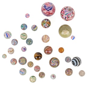 31 Marbles incl. Transparent Swirl, Onion Skin