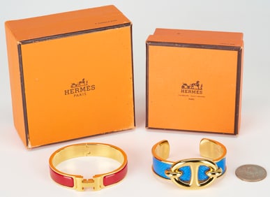 Two (2) Hermes Bracelets, Clic H & Chaine d'Ancre