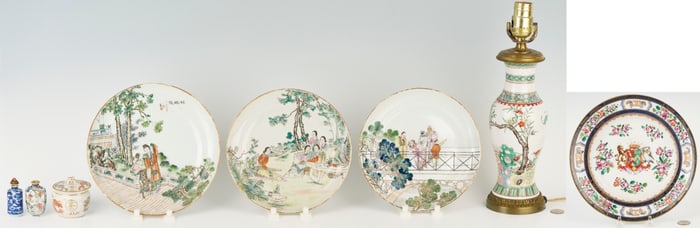 8 Chinese Porcelain Items incl. Panama Pacific Exhibited