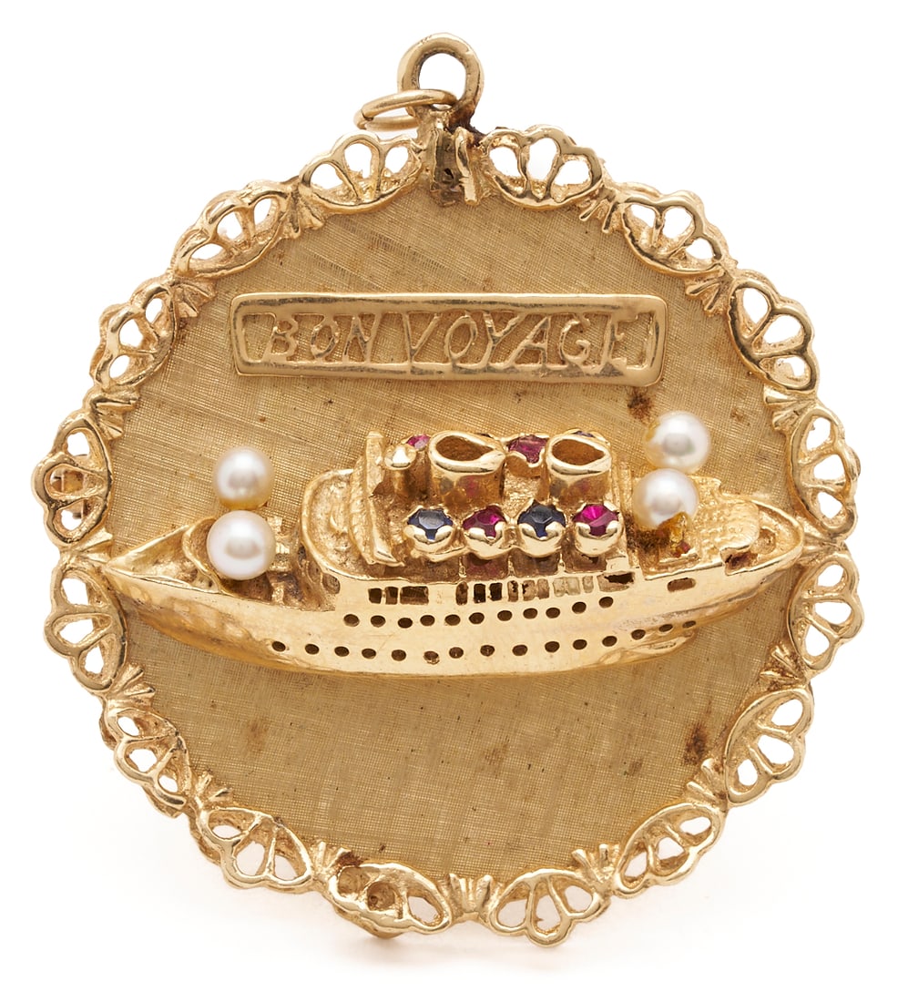 Ladies' 14K & Gemstone Bon Voyage Pendant or Brooch (1 of 8)