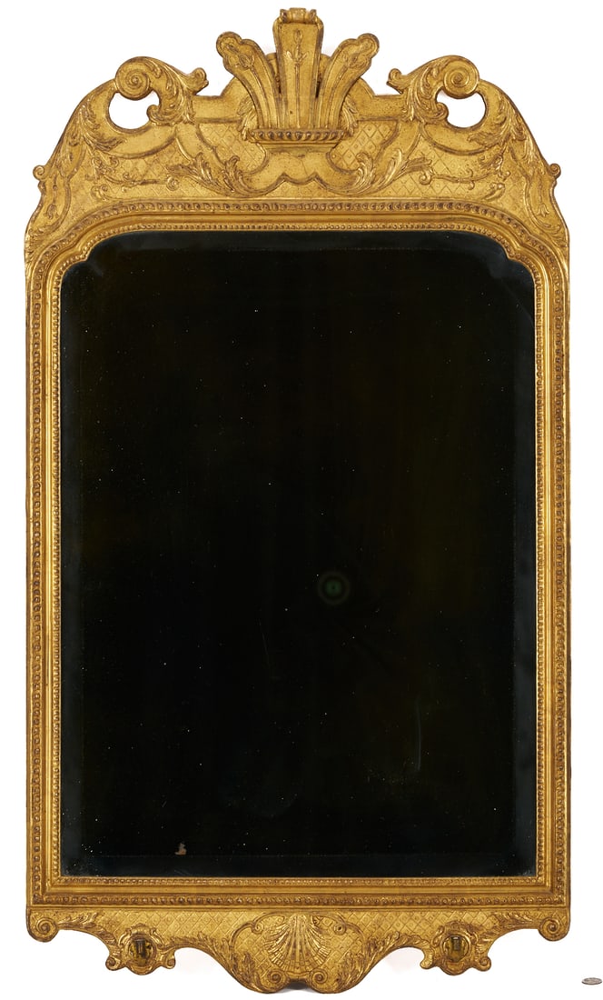 Queen Anne Style Giltwood Rectangular Girandole Mirror (1 of 8)