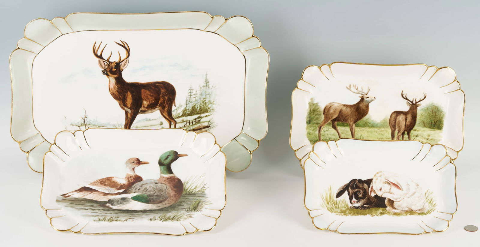4 Haviland Porcelain Platters, Hand Painted w Animals (1 of 20)