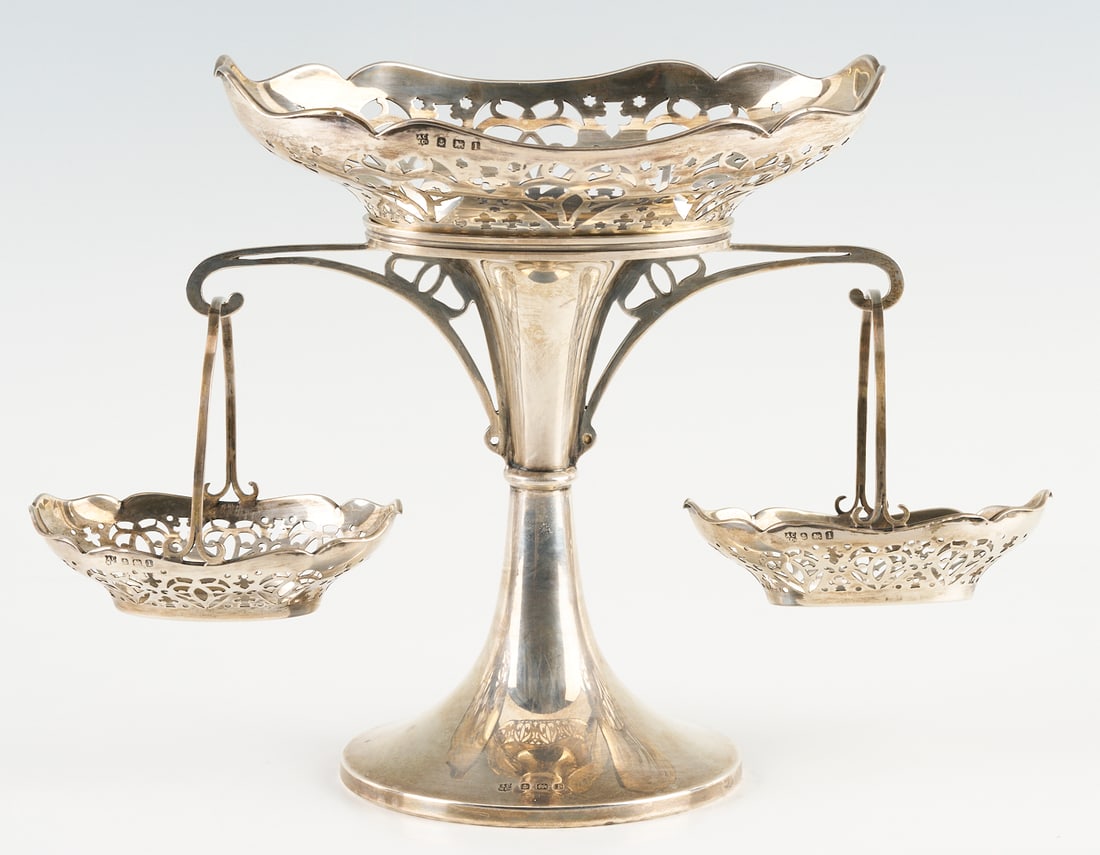 Edwardian Small Sterling Silver Epergne, English (1 of 17)