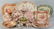 282: 25 pcs colored Staffordshire transferware