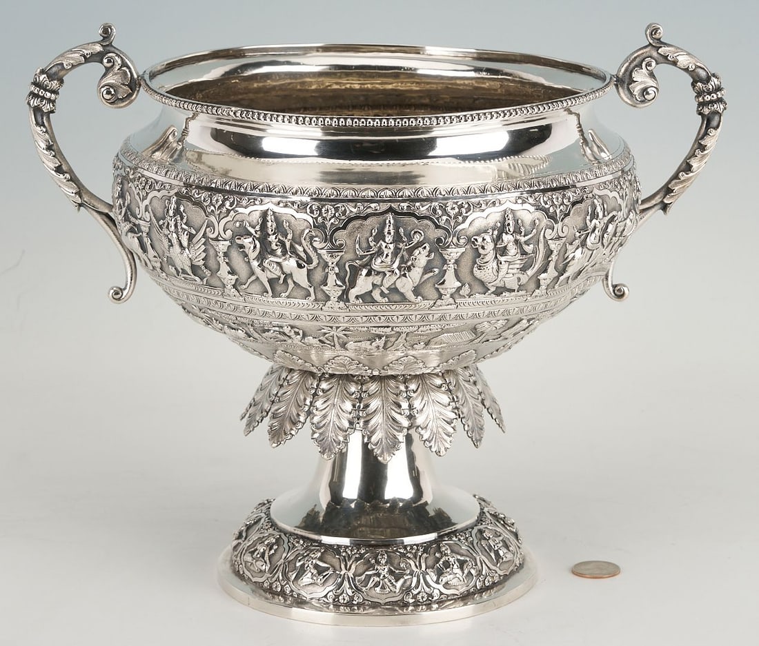 Southeast Asian Gilt Silver Urn or Trophy