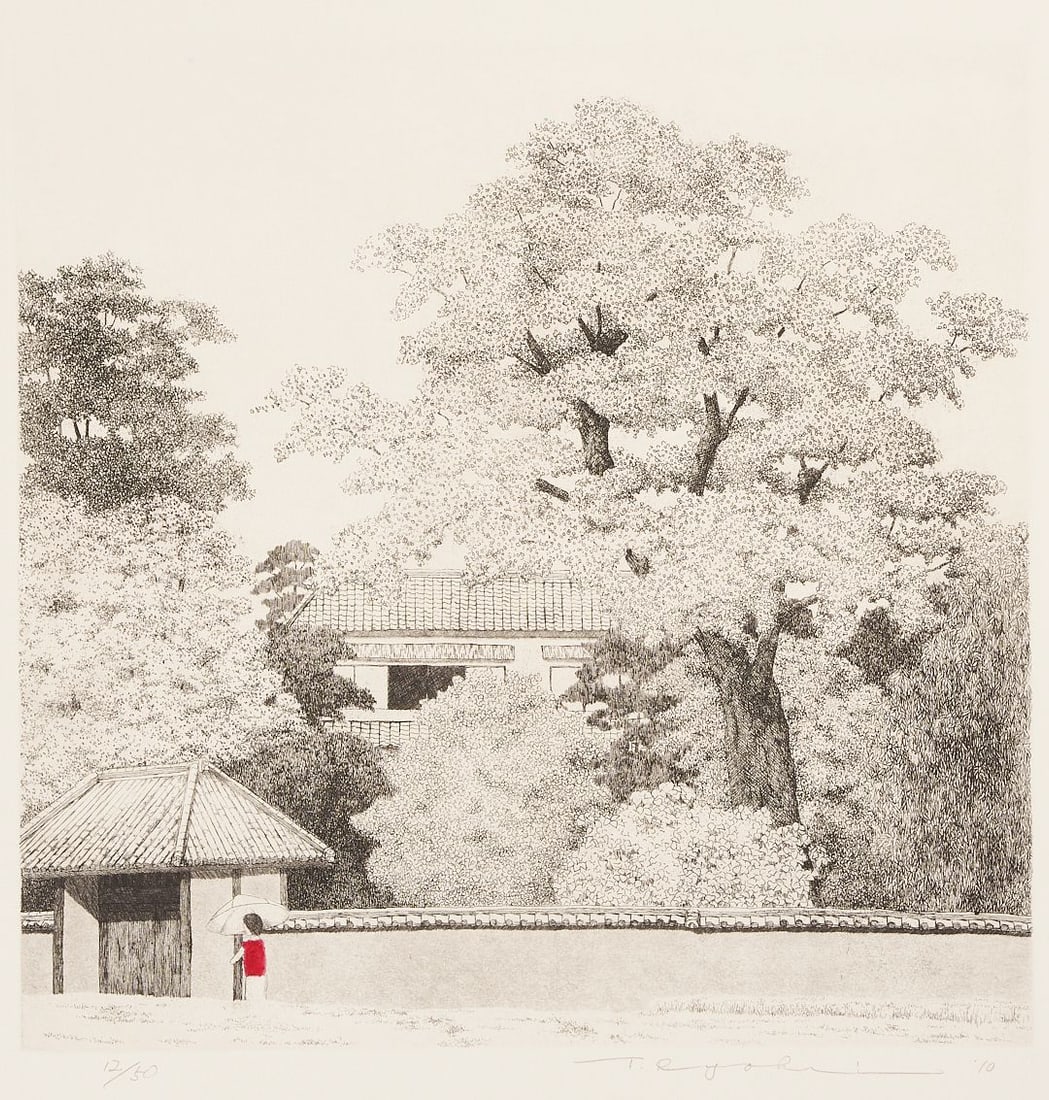 Scarce Tanaka Ryohei Color Etching, July (1 of 7)
