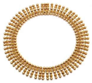 18K Gold Italian Etruscan Revival Collar Necklace by Oreste Guidi