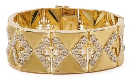 18K Gold Italian Designer Bracelet