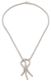 18K White Gold & Diamond Necklace
