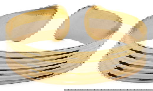 Cartier 750/18K Gold Bracelet Tri-color: Ladies 18K tri-color bracelet by Cartier. The bracelet is marked "750 Cartier 1046183 60032" and XRF tests 18K gold. The bracelet is 7 in. and has a weight of 33.08 grams. Additional high-resolution p