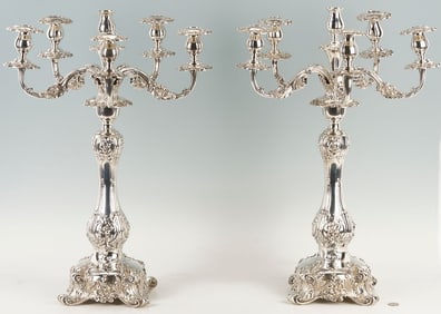 Pair of Large Howard & Company Sterling Candelabra