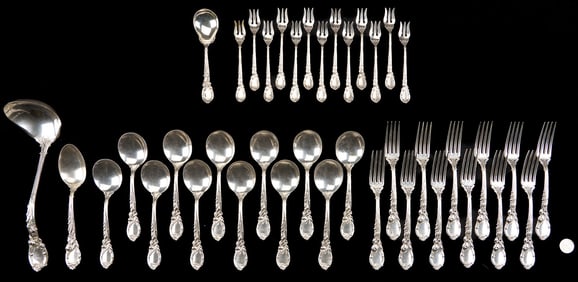 40 Pcs. Reed & Barton Sterling Flatware, La Parisienne
