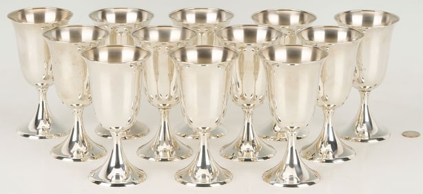 12 F.B. Rogers Sterling Goblets