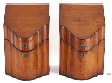 Pair of English Georgian Inlaid Knife Boxes